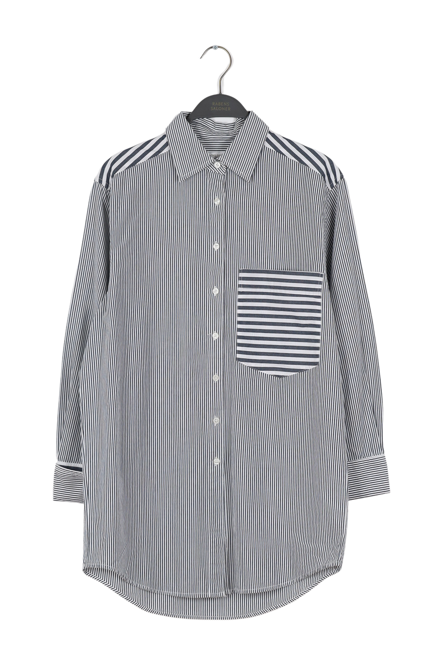 PreLoved Willa - Double stripe collared shirt I Midnight combo - XS/S