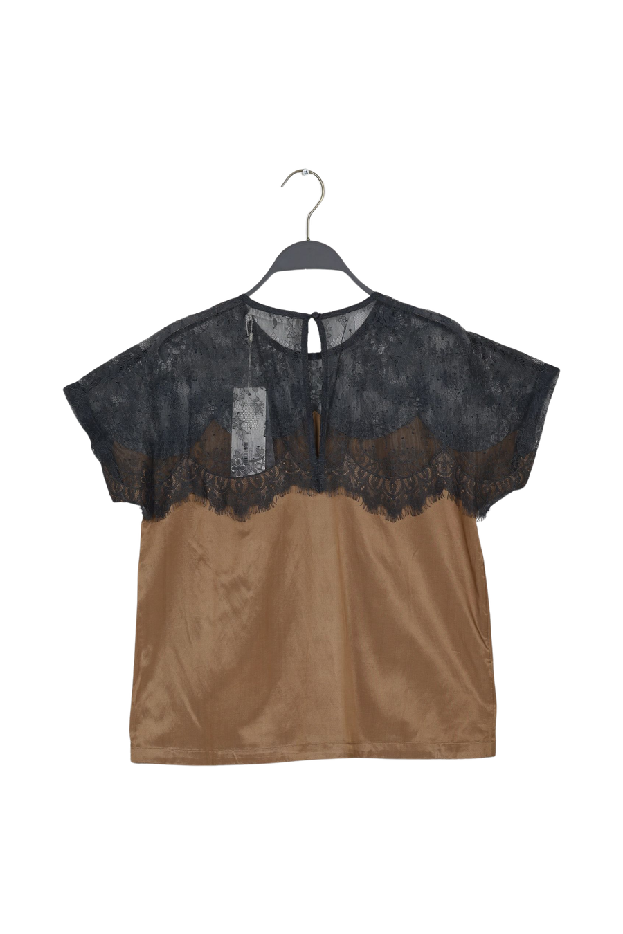 PreLoved Buggi - Sheer lace t-shirt I Dark shadow combo - XS/S