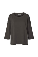 Dena - Light stretch 3/4 sleeve top I Faded black