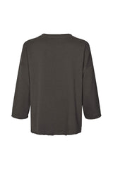 Dena - Light stretch 3/4 sleeve top I Faded black