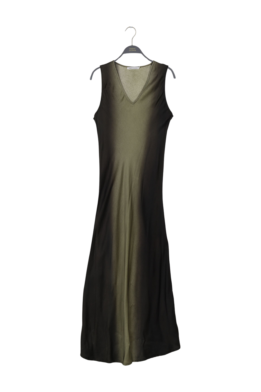 PreLoved Venus - Graffiti bias dress wide strap I Olive charcoal combo - L