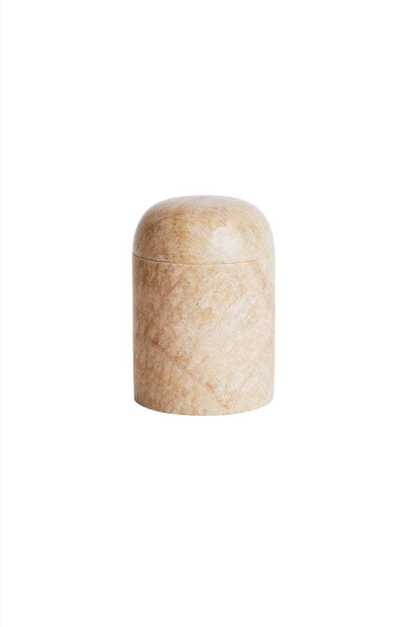 Small Marble Jar with Lid - 13x8,5 cm I Champagne