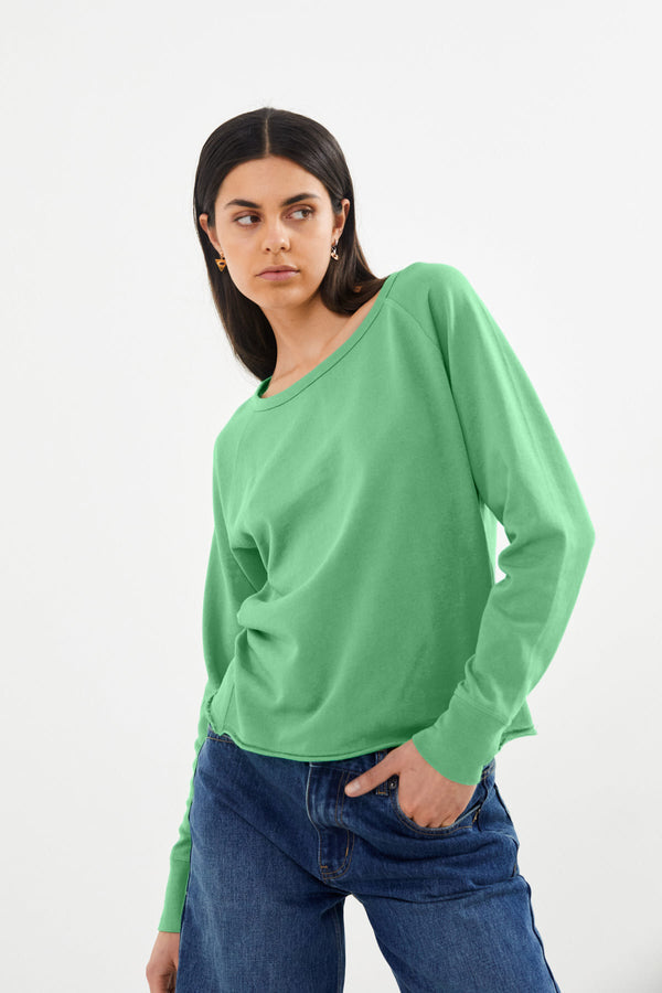 Nemi - Light stretch long sleeve top I Vivid green