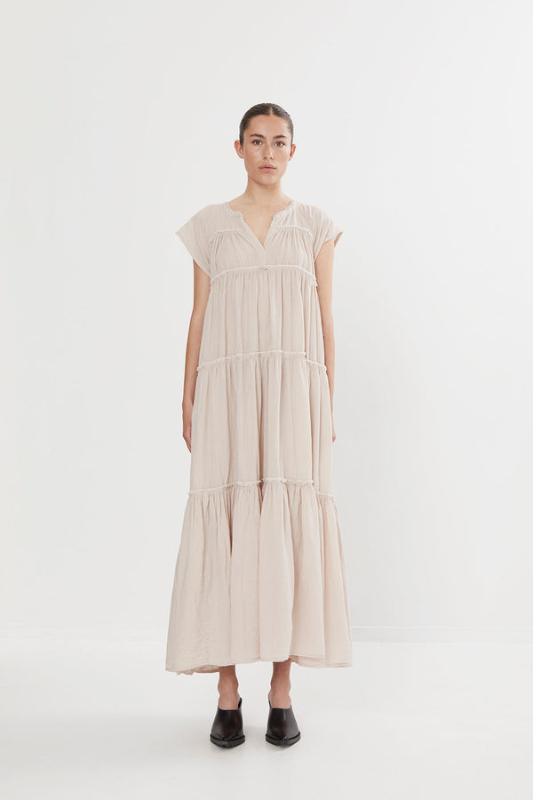 Gisele - Cotton flare long dress I Tea