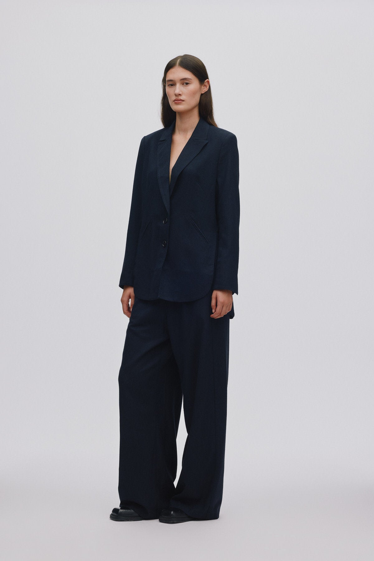 Drapy tailoring relaxed pants - Everdeen I Midnight
