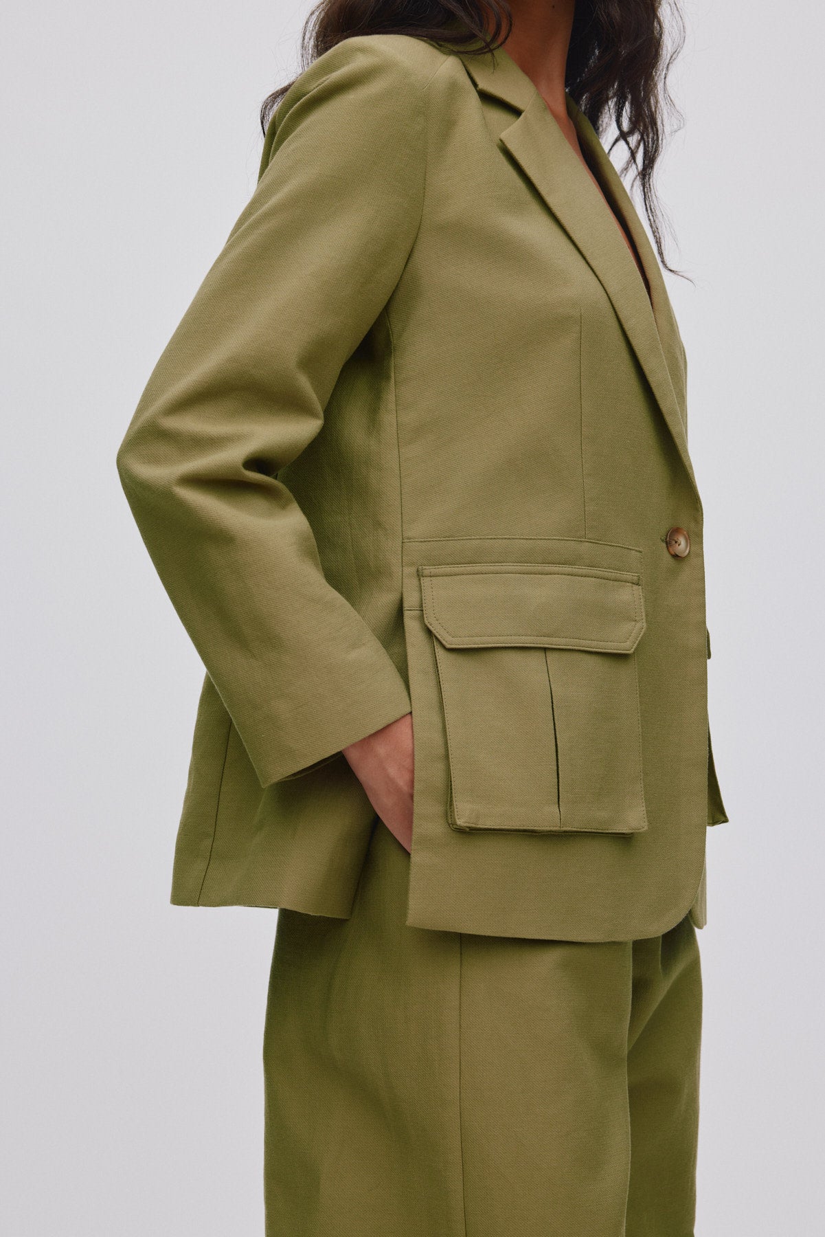 Sabila - Soft tailoring cargo jacket I Pale Khaki