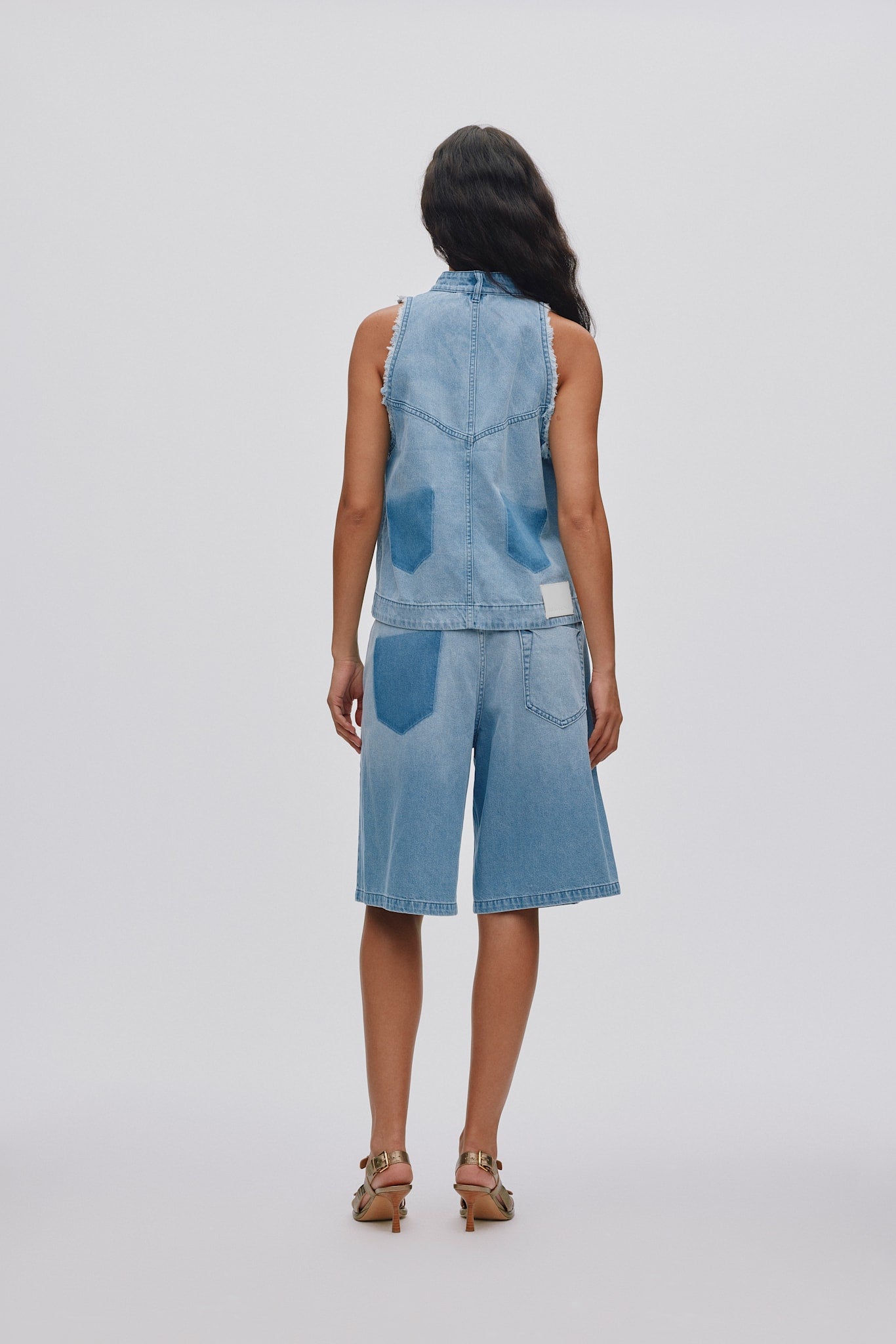 Faya - Light denim halter top I Light washed denim