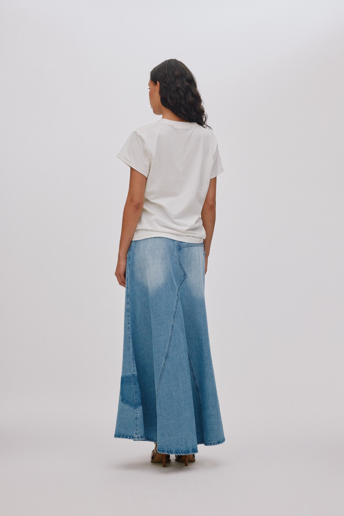 Emmali - Denim long skirt I Light washed denim