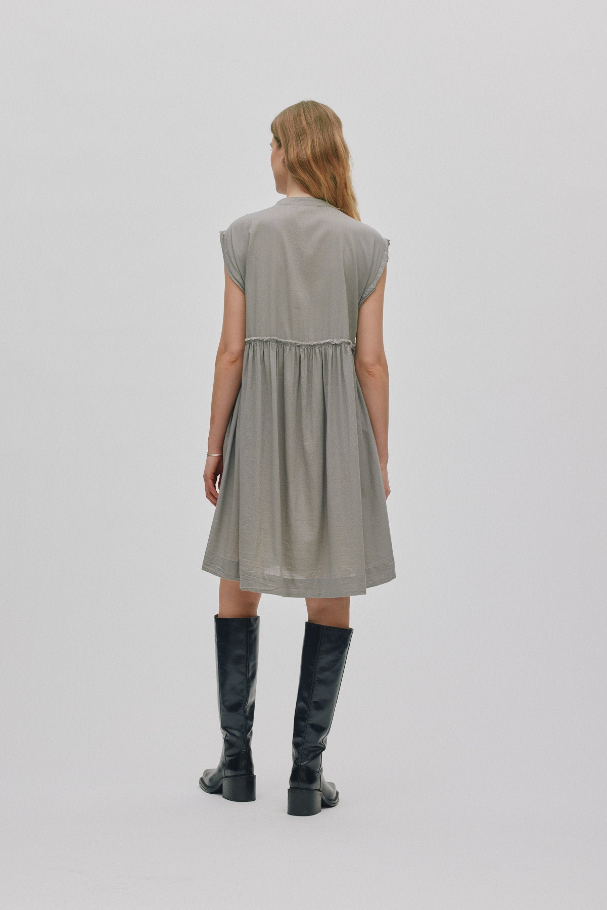 Devina - Cotton dress I Cement