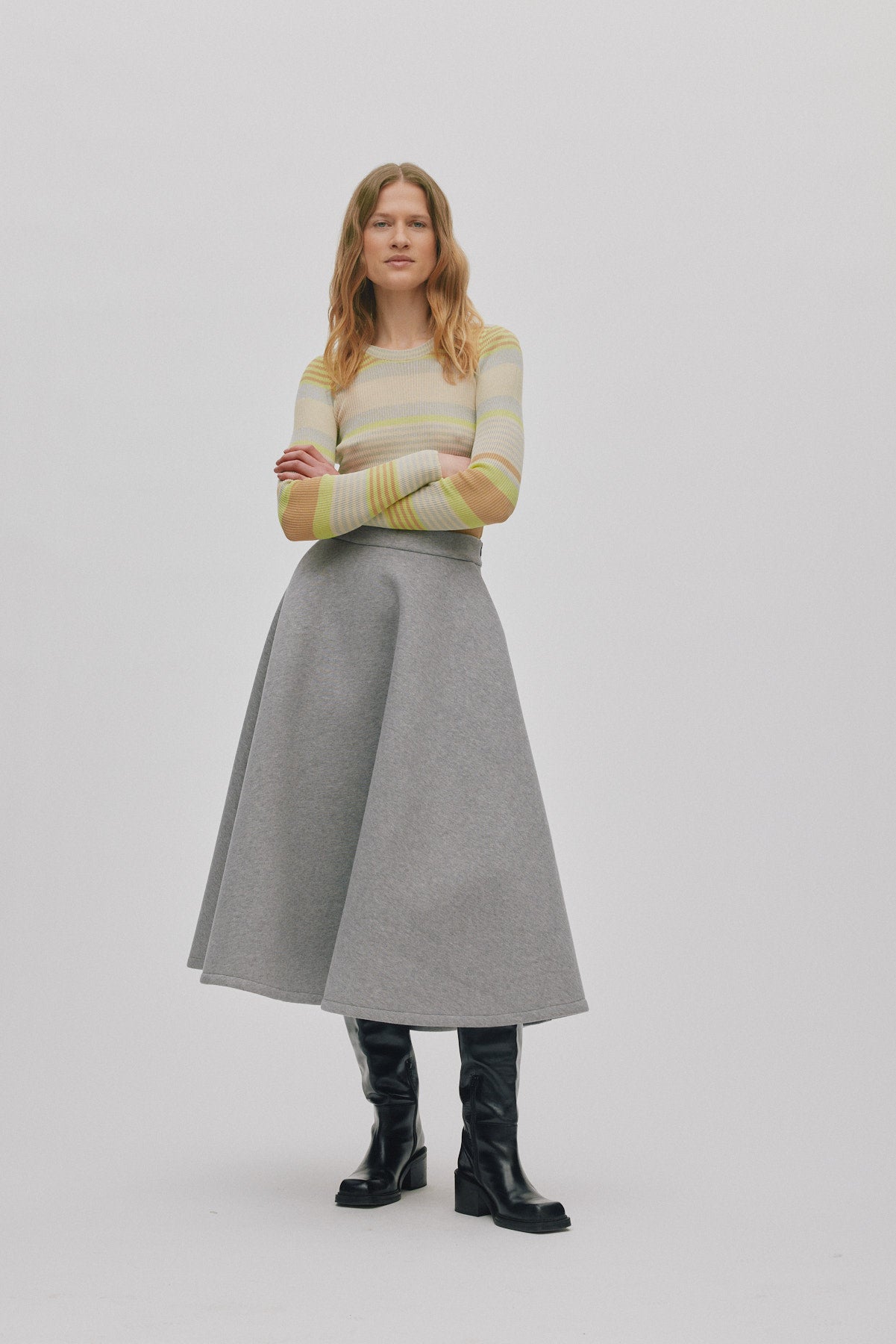 Bisharo - Varsity full skirt I Grey melange