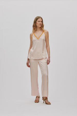 Soho - Contrast lace camisole top I Light rose