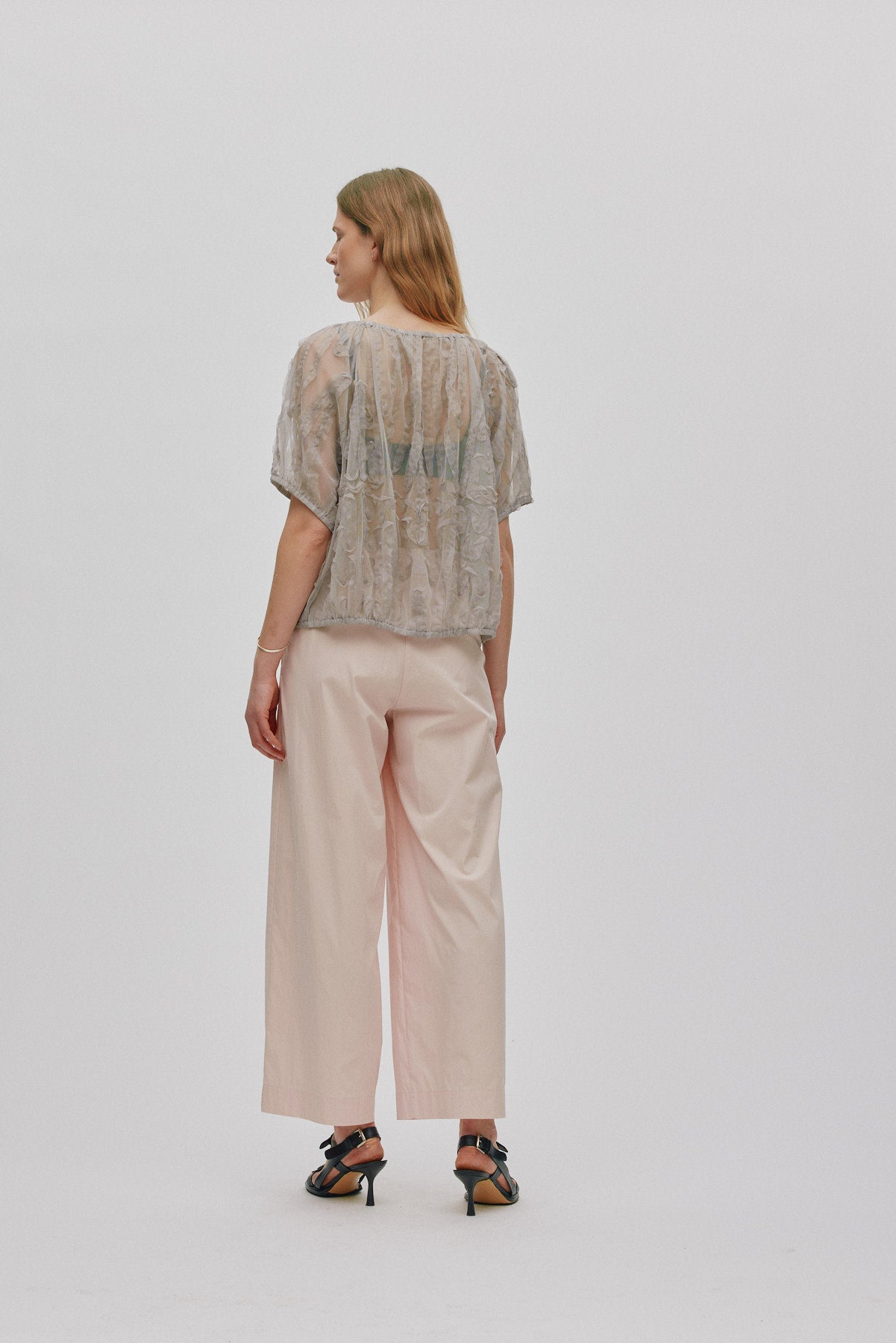 Delva - Splash netting elasticated top I Silver grey