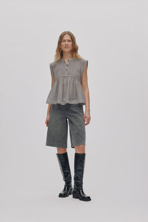 Deona - Cotton blouse I Cement
