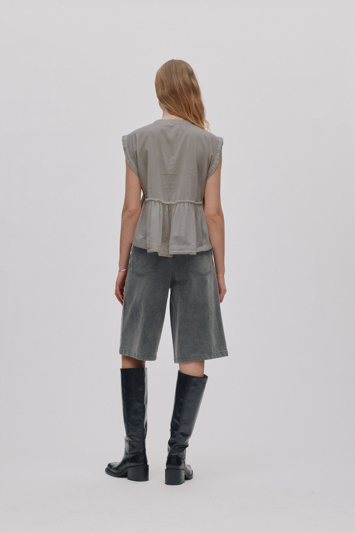 Deona - Cotton blouse I Cement