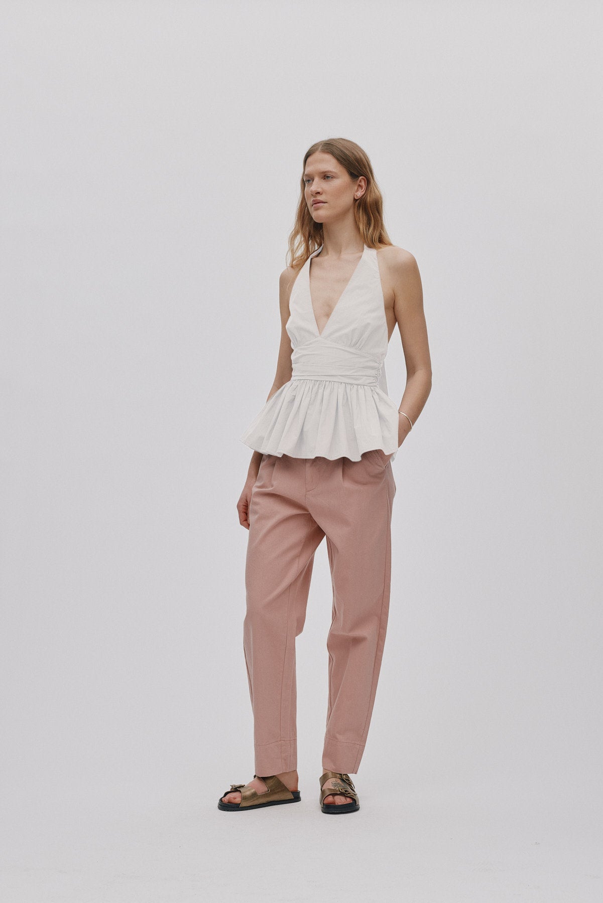 Izma - Poplin halter top I White