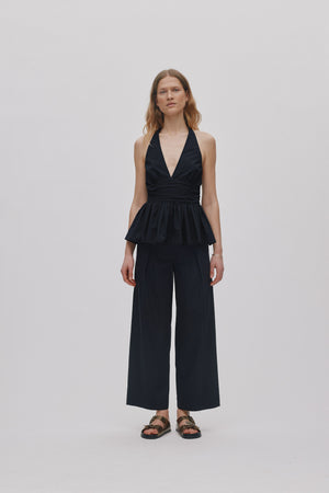 Izma - Poplin halter top I Black