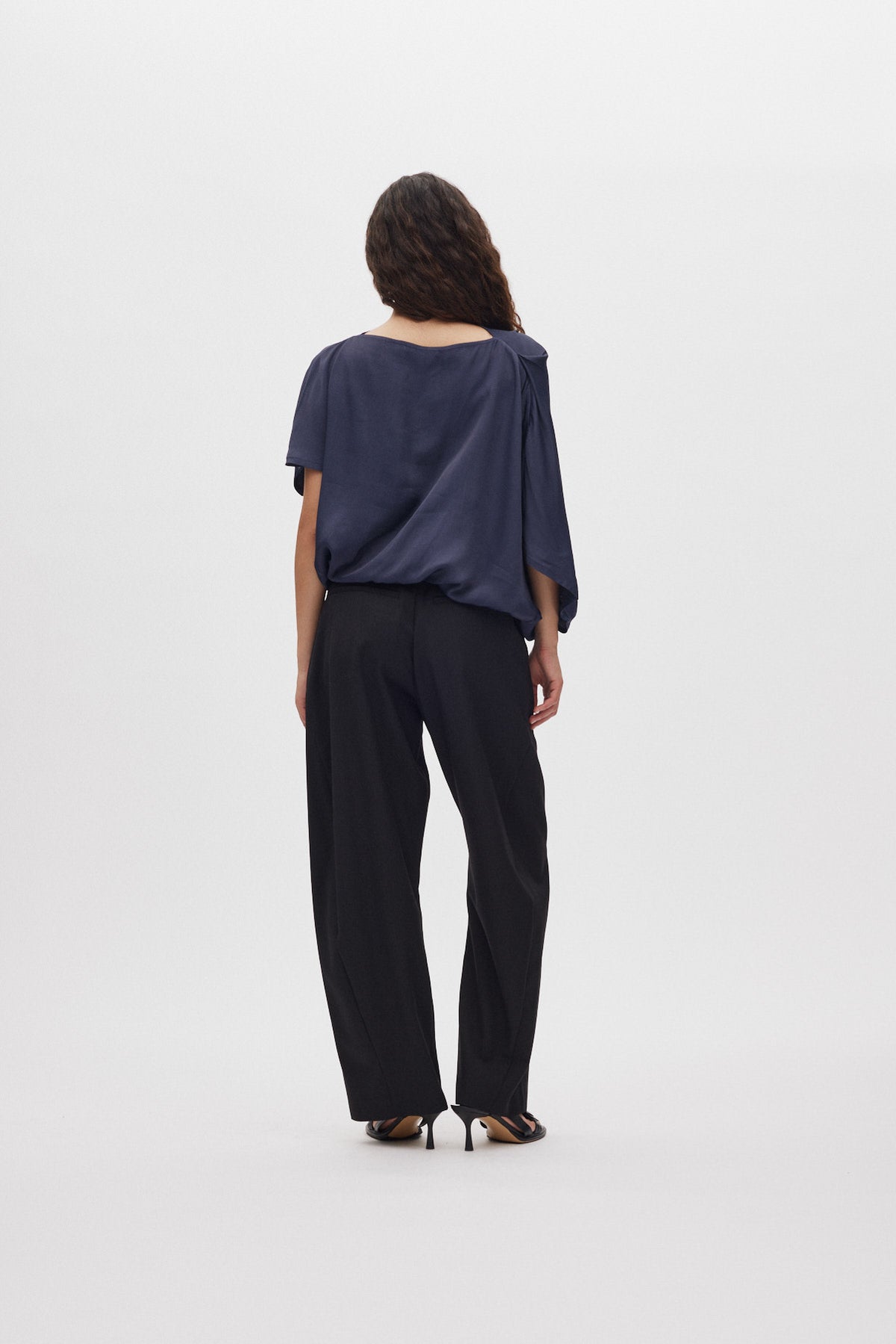 Thalia - Smooth tailoring pants I Black