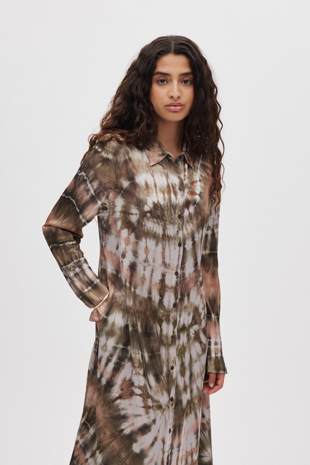 Vija - Lava button dress I Rust combo