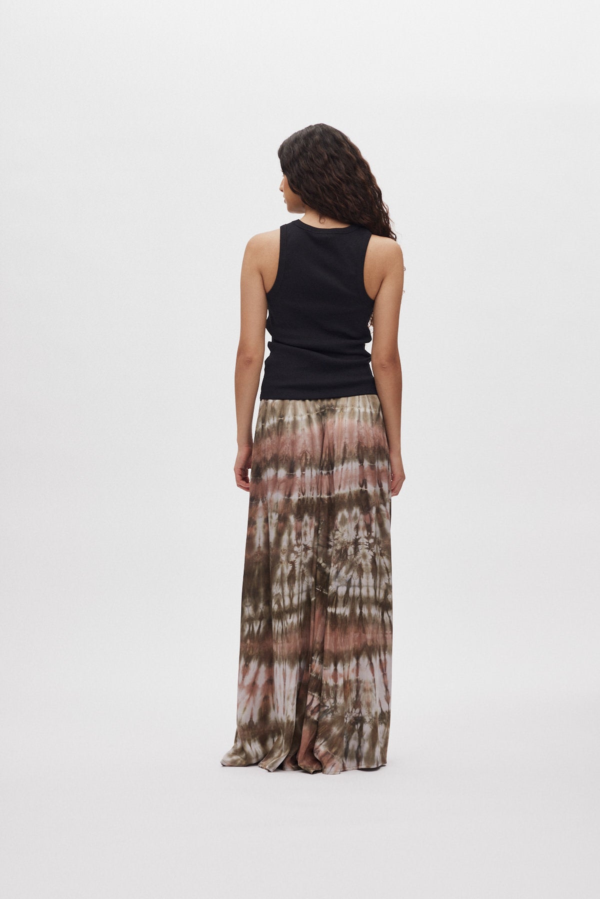 Henriette - Lava print button skirt I Rust combo