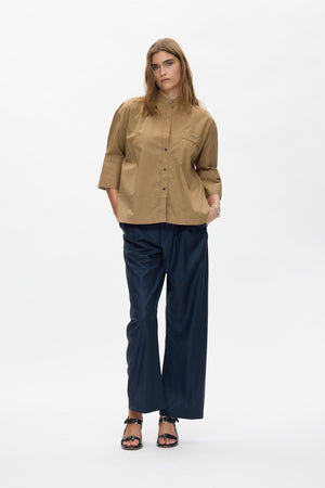 Seval - Poplin boxy shirt I Havanna brown