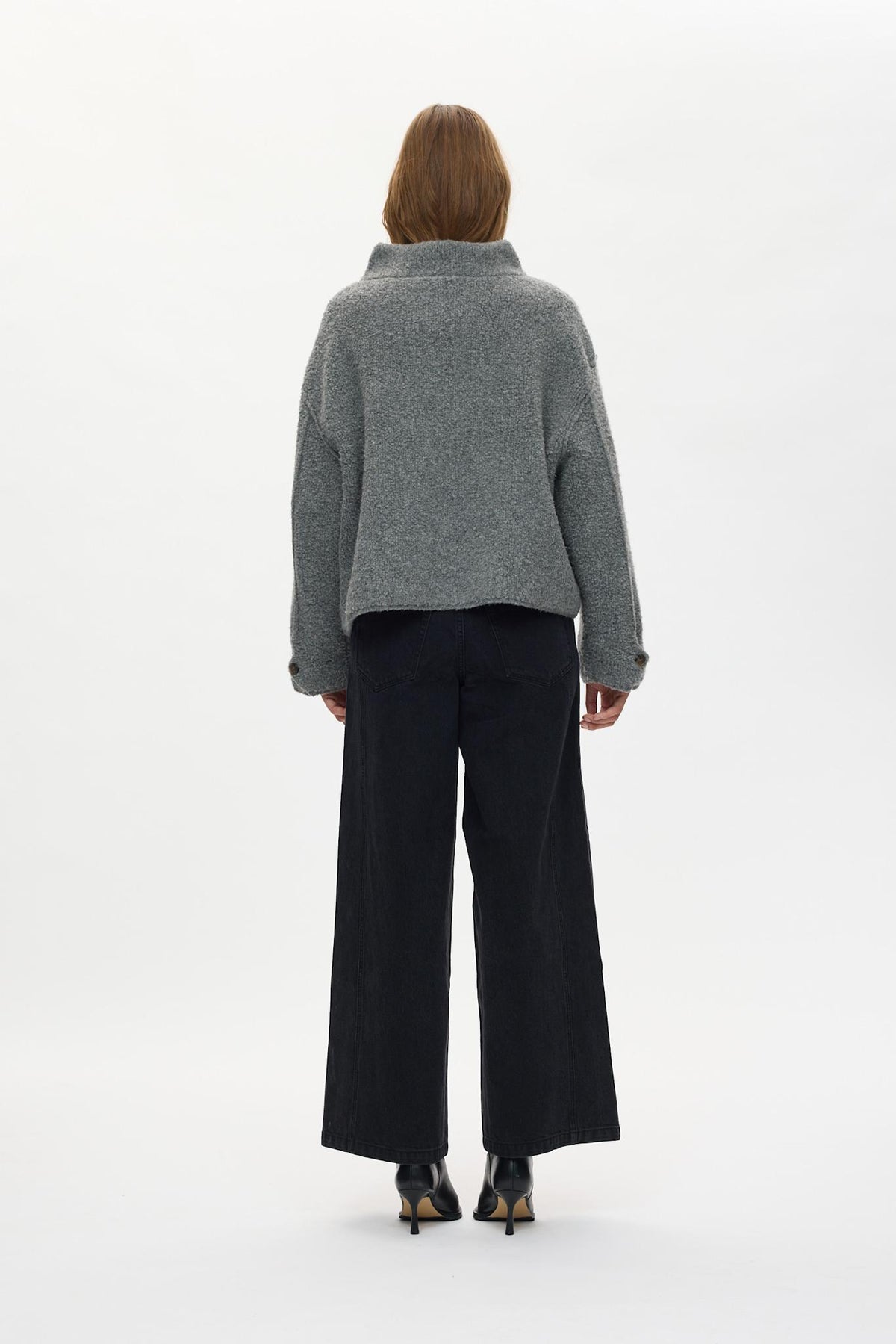 Emel - Sheep knit reverse jacket I Grey melange