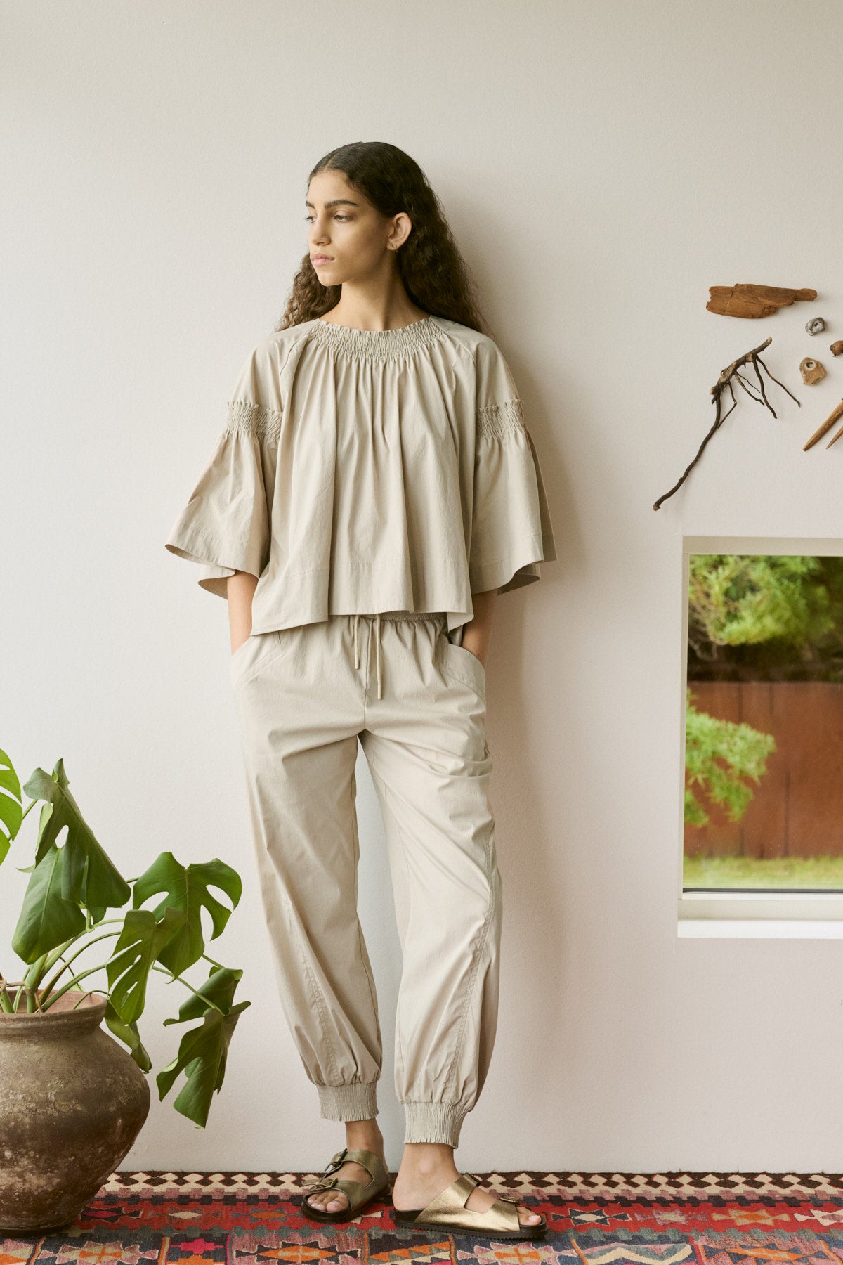 Efil - Papery frill sleeve top I Sidiment