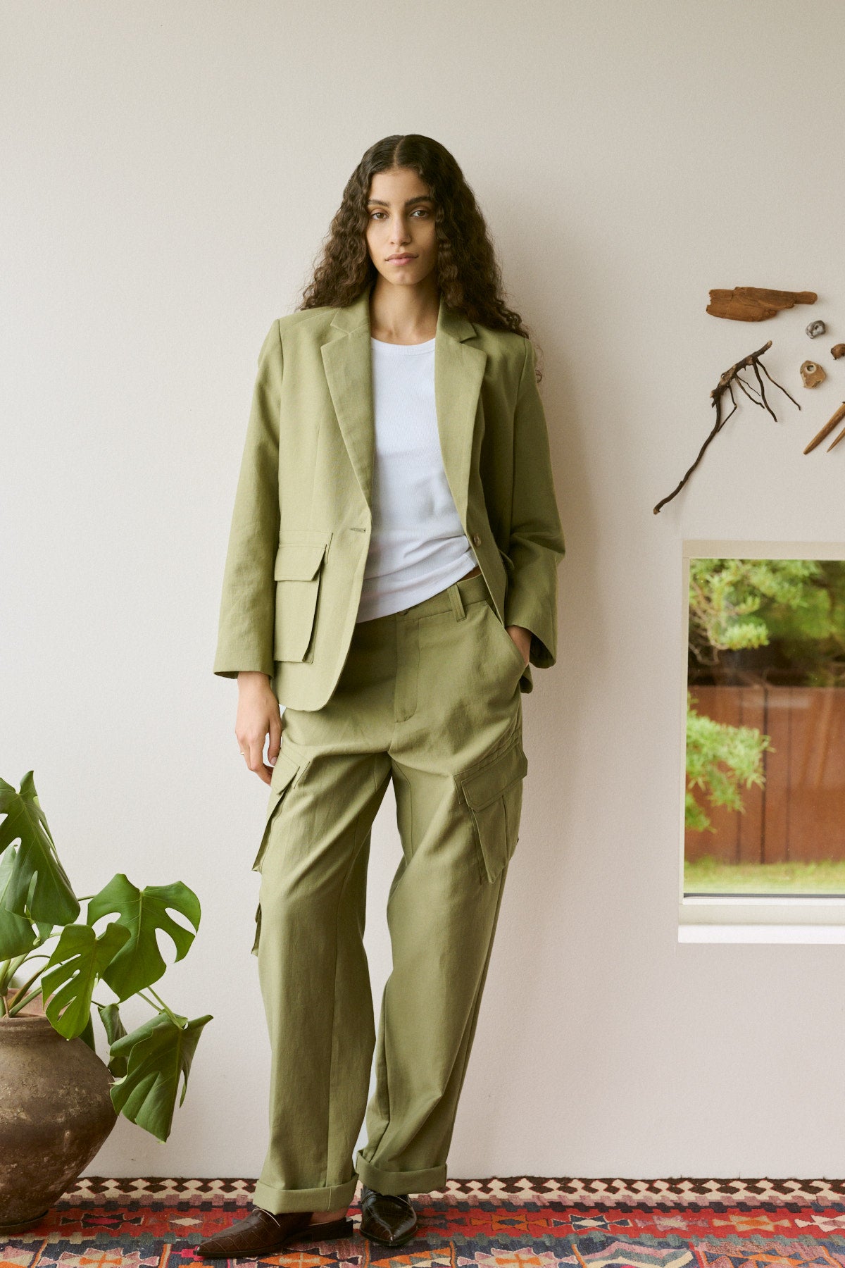 Sabila - Soft tailoring cargo jacket I Pale Khaki