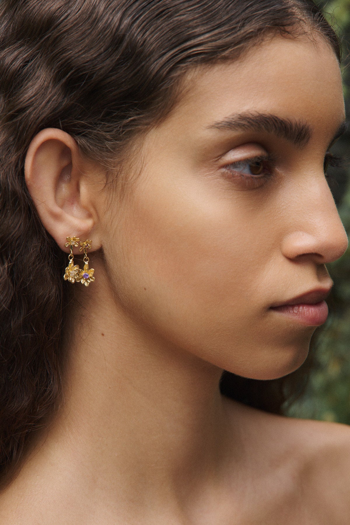 Double Flower Earring - Nafsu I Purple Amethyst
