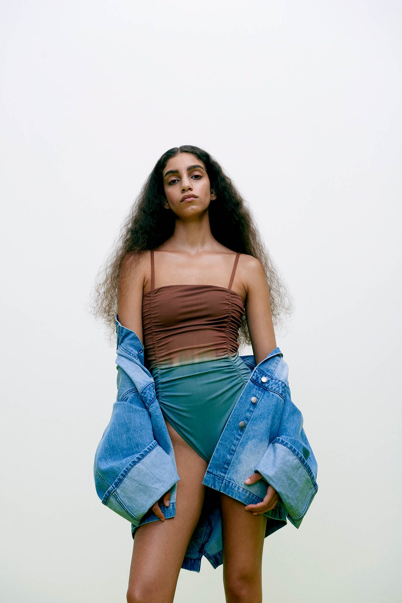 Sali - Fusion swimsuit I Cognac grey combo