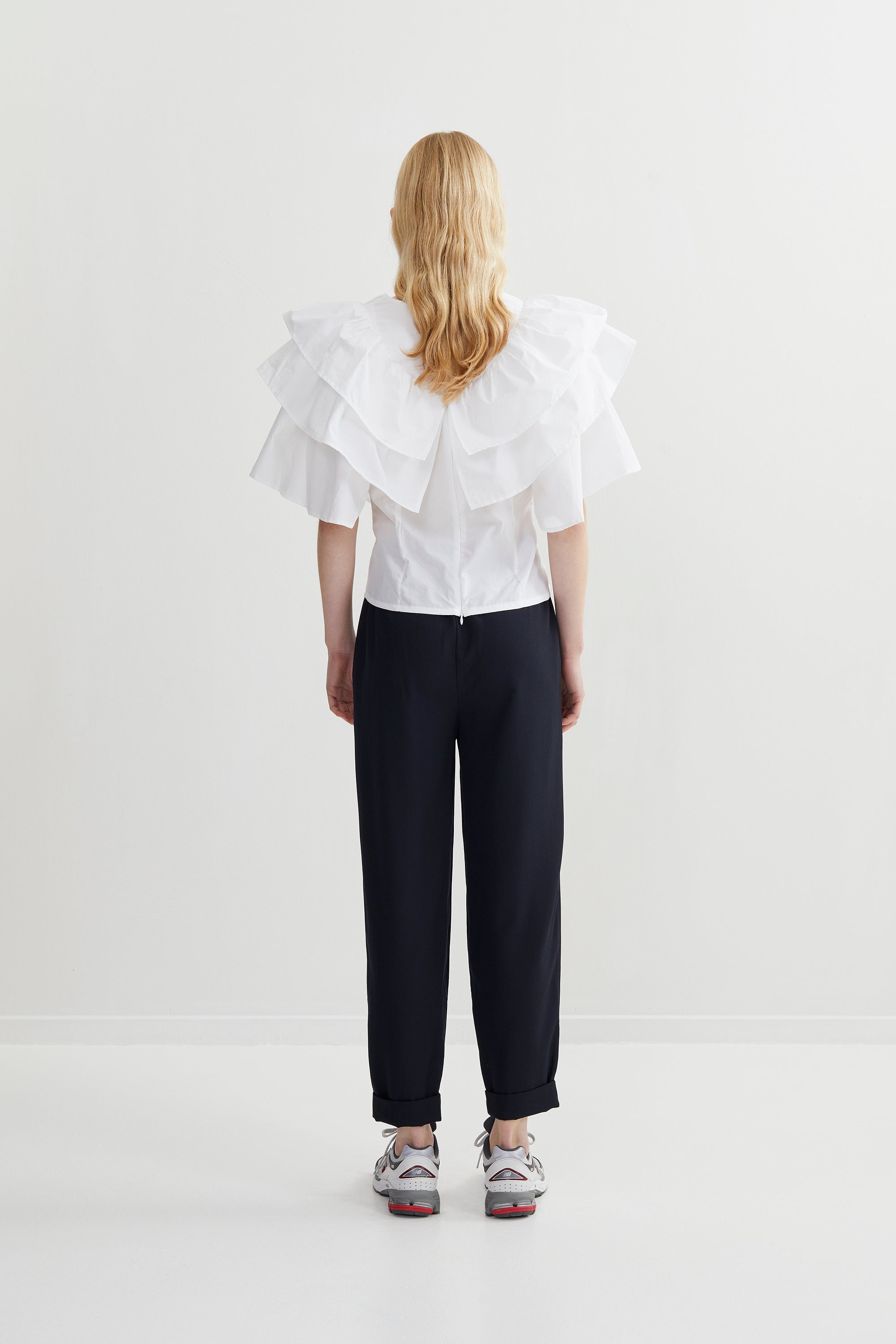 PreLoved Luzia - Angled gather frill top - M