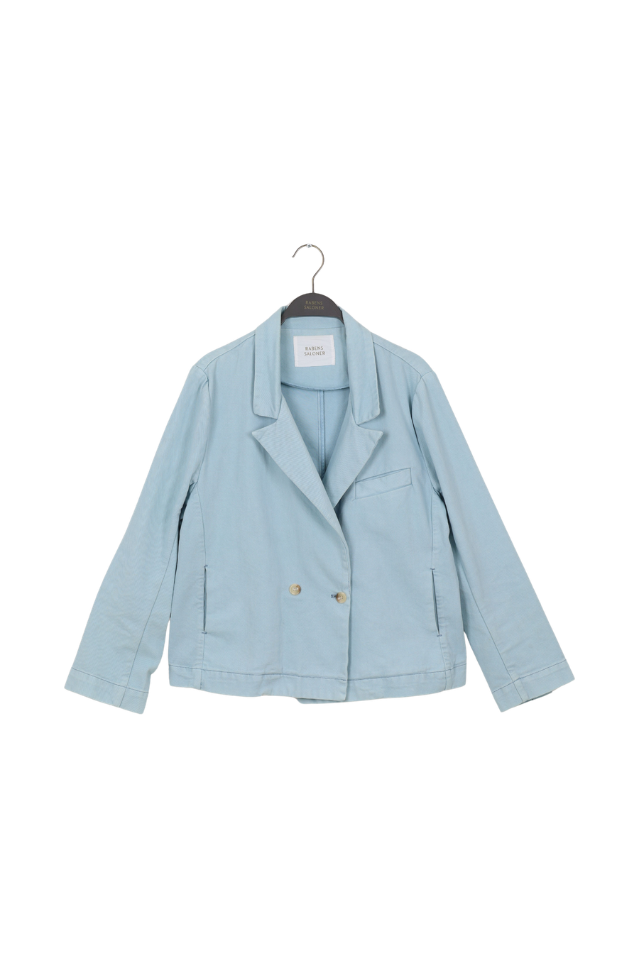 PreLoved Aeva - Canvas drill crop jacket I Aqua - M