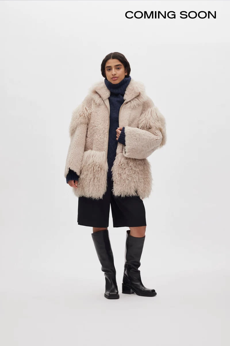 Stacia - Duo shearling jacket I Chalk