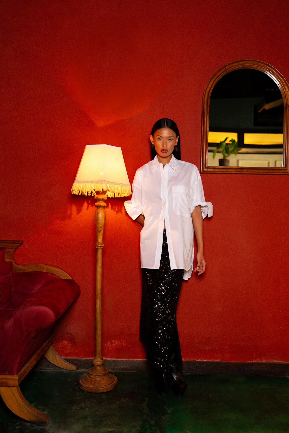 Liana - Sequin skirt I Black