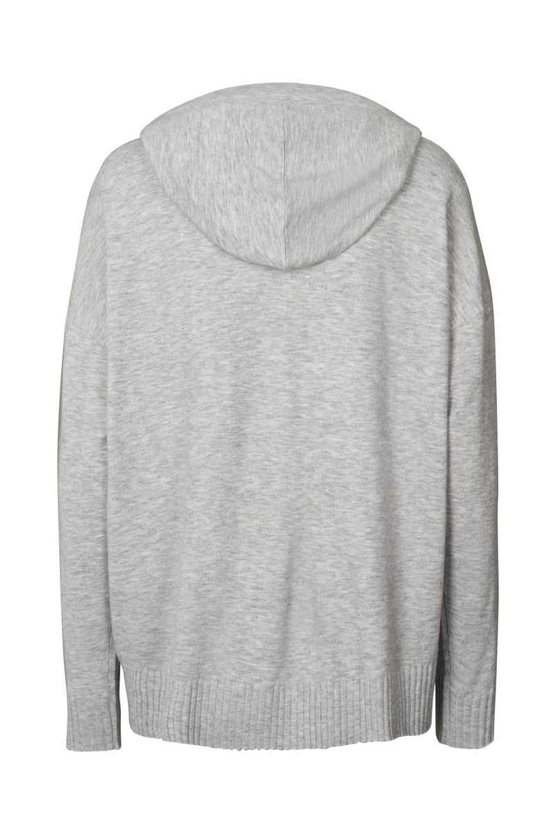 Helena - Knit lounge over size hoodie I Grey melange