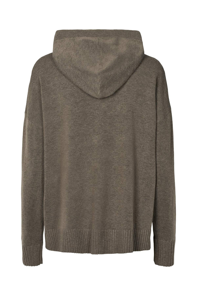 Helena - Knit lounge over size hoodie I Mole melange