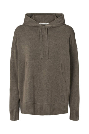 Helena - Knit lounge over size hoodie I Mole melange