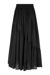 Polonia - Angled gather skirt I Black