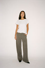 Knit lounge wide pants - Filine I Grey melange