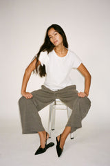 Knit lounge wide pants - Filine I Grey melange