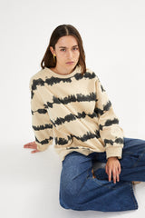 Natalia - Vista print sweatshirt I Oyster combo