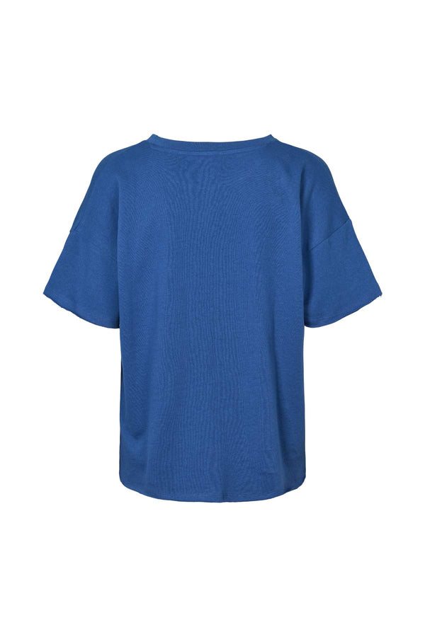 Margot - Light stretch cropped t-shirt I Workwear blue melange