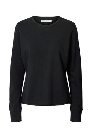 Hila - Light stretch crew neck top I Jet black