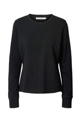 Hila - Light stretch crew neck top I Jet black