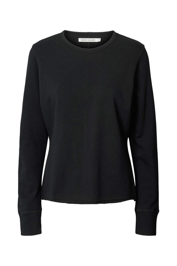 Hila - Light stretch crew neck top I Jet black