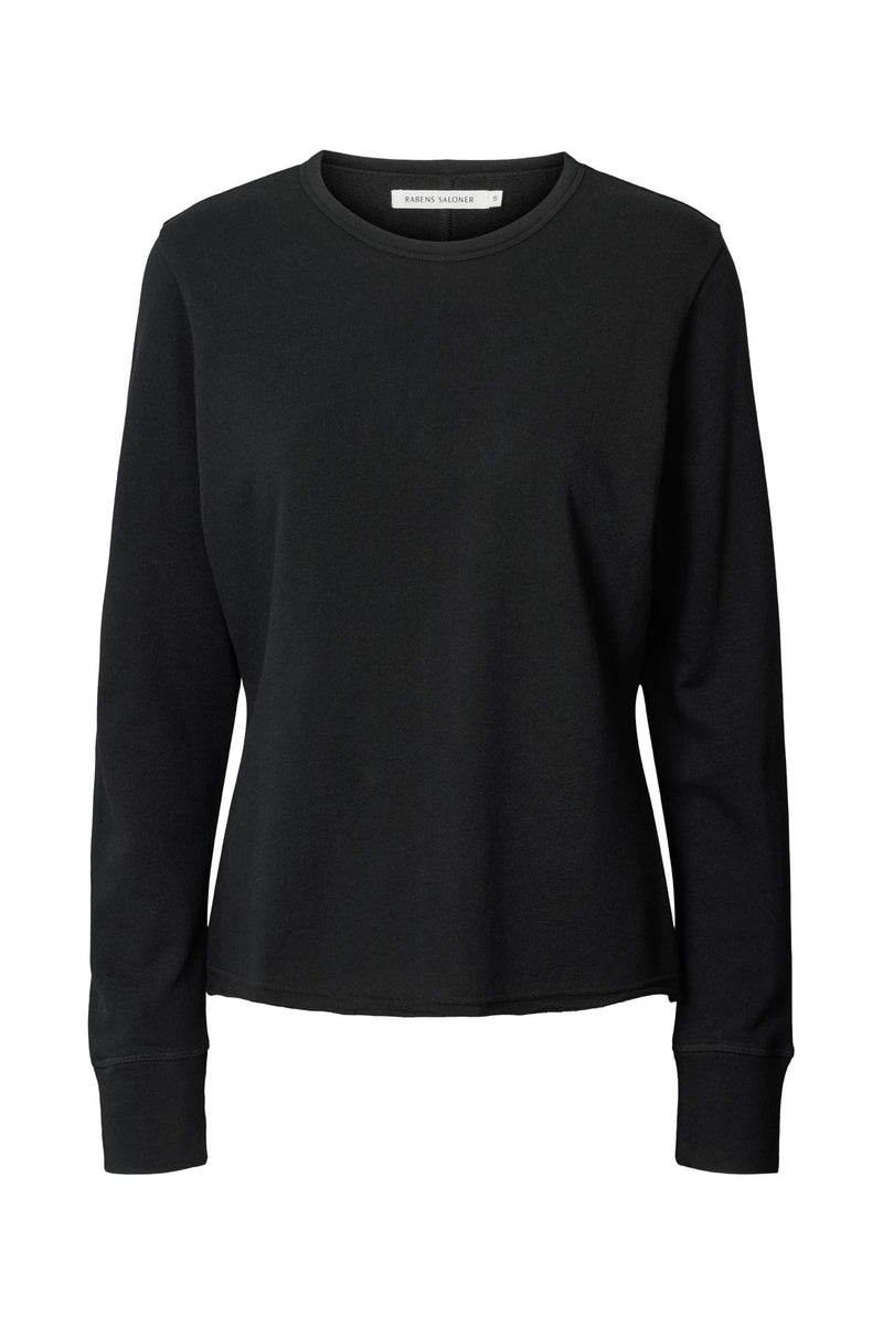 Hila - Light stretch crew neck top I Jet black