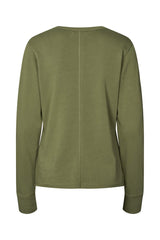 Hila - Light stretch crew neck top I Loden green