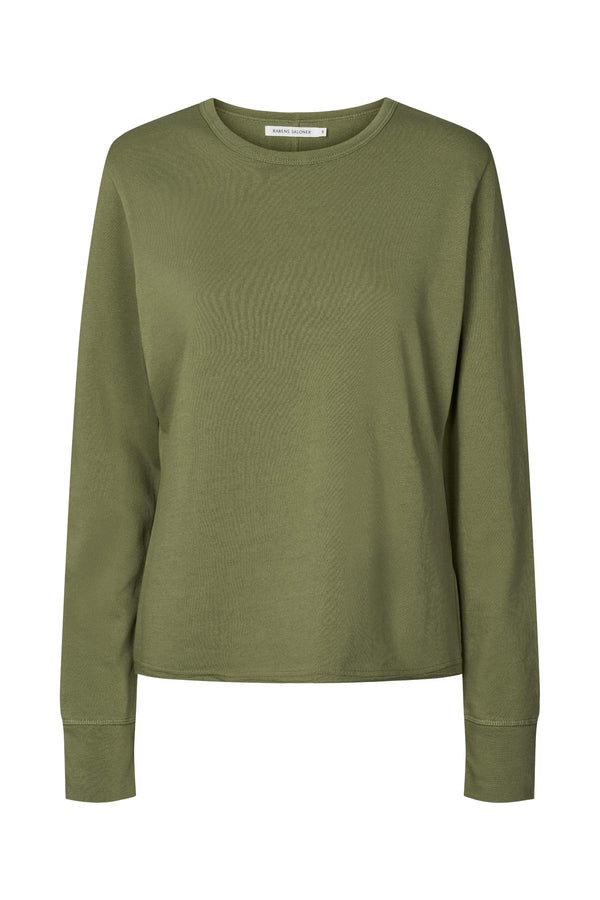 Hila - Light stretch crew neck top I Loden green