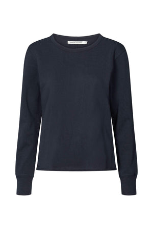 Hila - Light stretch crew neck top I Navy