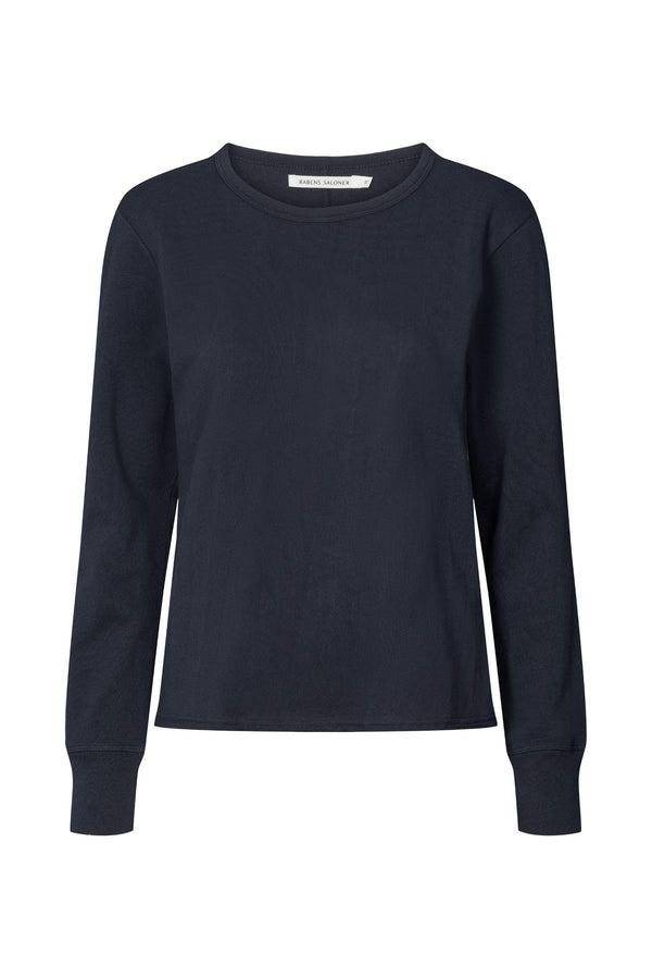 Hila - Light stretch crew neck top I Navy