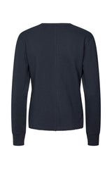 Hila - Light stretch crew neck top I Navy